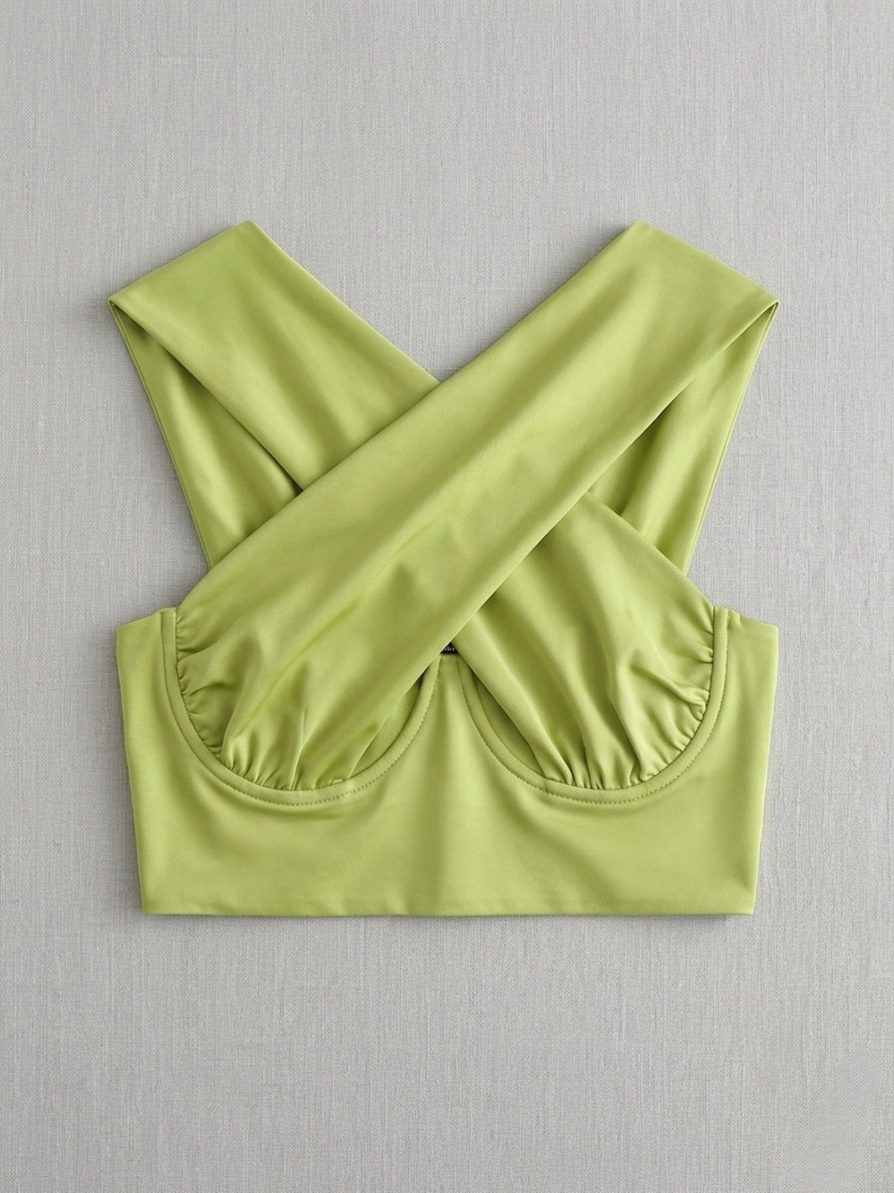 Lime Green Crisscross Crop Top